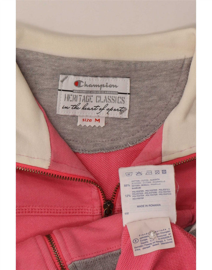 Champion Womens Heritage Classics Tracksuit Top Jacket UK 14 Medium Pink