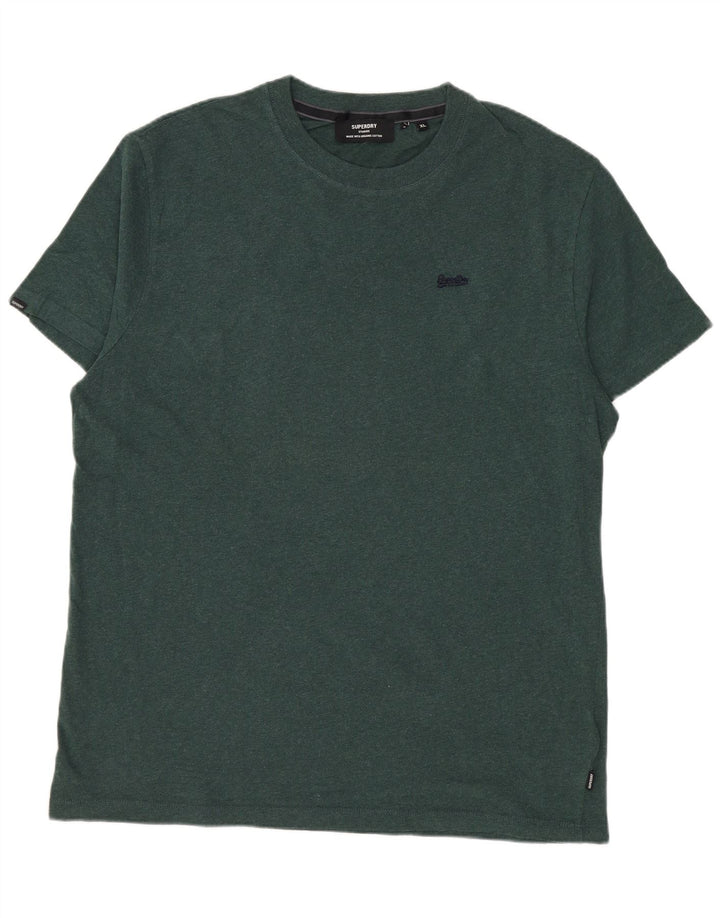 Superdry Mens T-Shirt Top XL Green Cotton