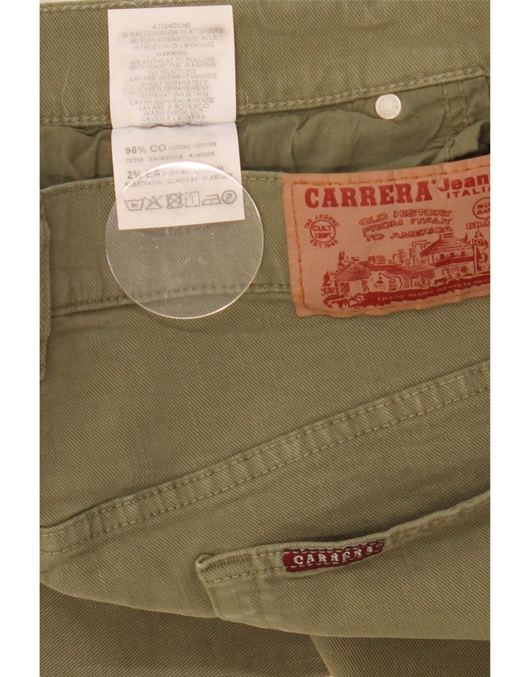Carrera Slim Jeans til mænd W34 L33 Grøn bomuld