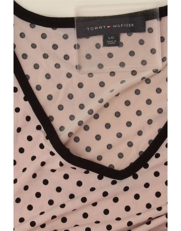 TOMMY HILFIGER Womens Blouse Top UK 16 Large Pink Polka Dot Vintage Tommy Hilfiger and Second-Hand Tommy Hilfiger from Messina Hembry 