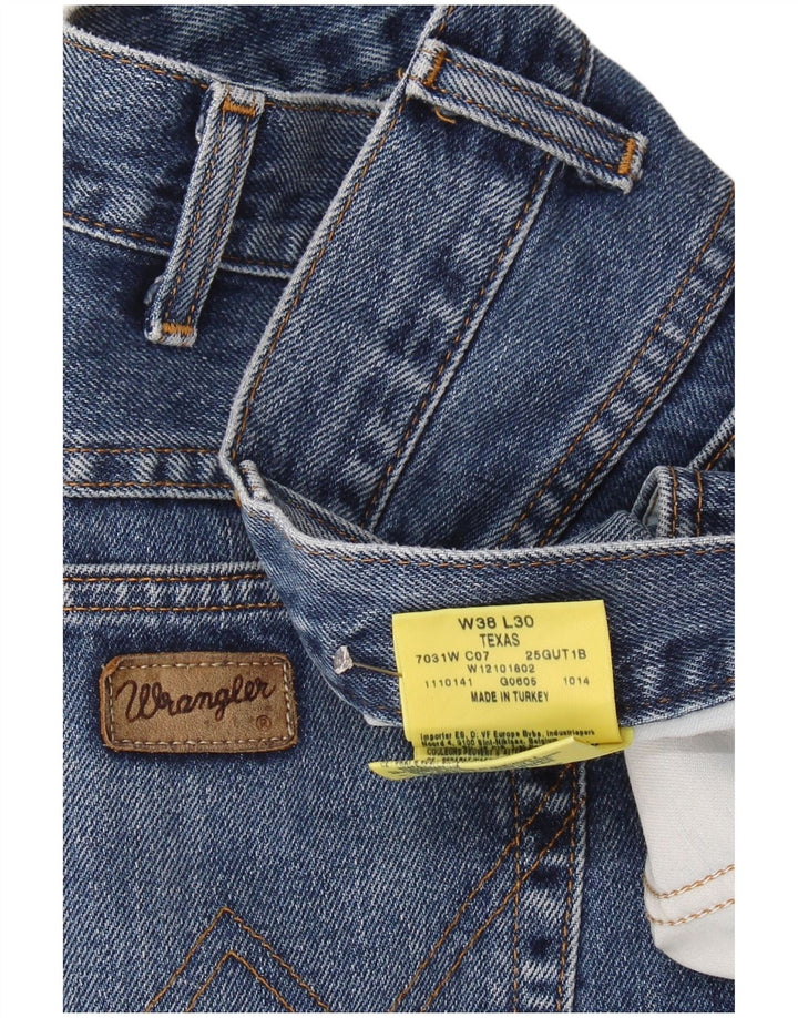 Wrangler Mens Texas Straight Jeans W38 L30 Blue Cotton