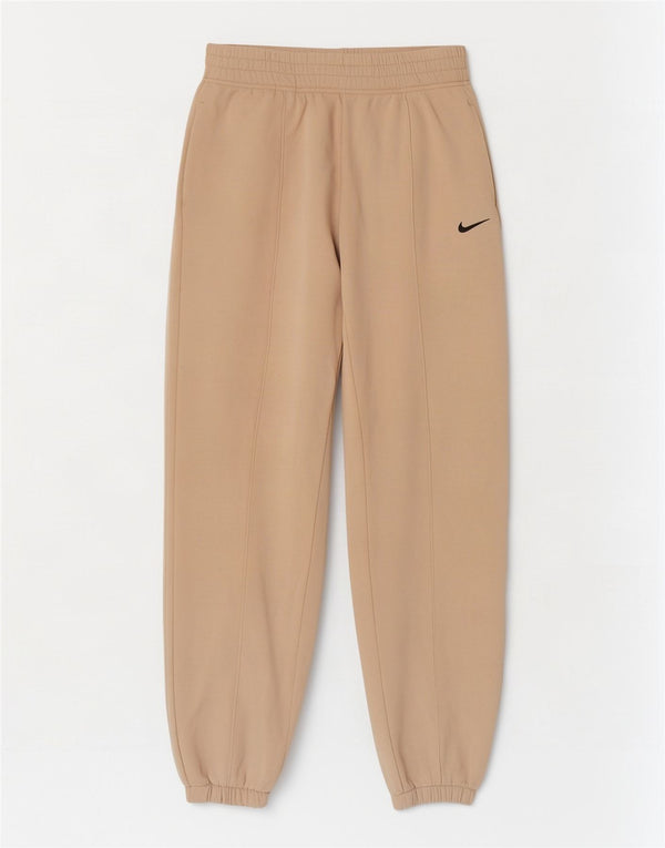 Nike Womens Loose Fit Trainingshose Jogger UK 6 XS Beige Baumwolle