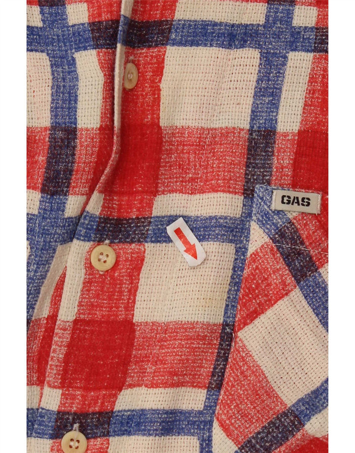Gas Mens Shirt XL Red Check Cotton