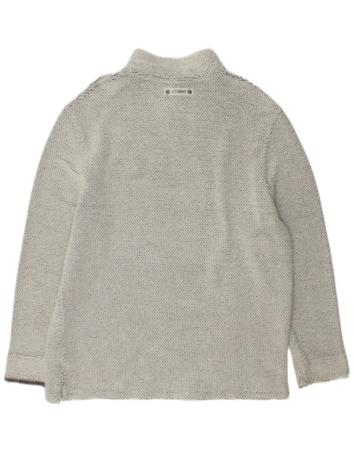 Weird Fish Mens Zip Neck Jumper Sweater XL Grey Cotton