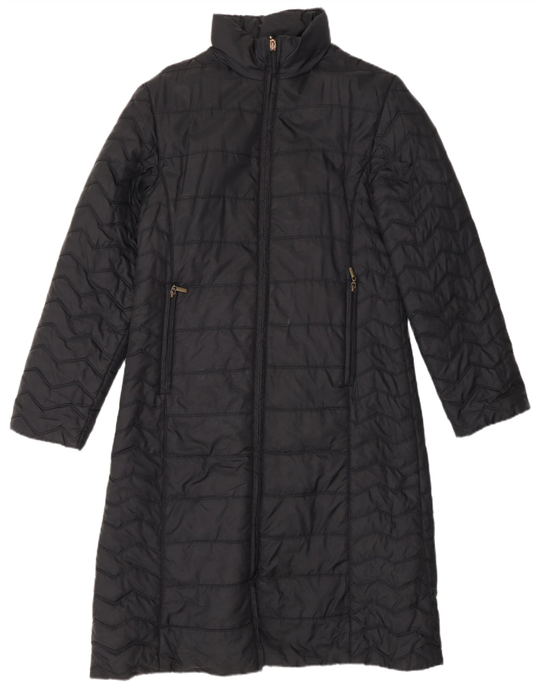 Zara Womens Polstret Frakke UK 14 Large Black Nylon