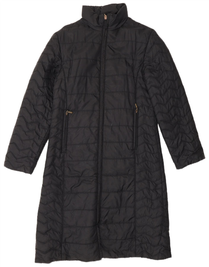 Zara Womens Polstret Frakke UK 14 Large Black Nylon
