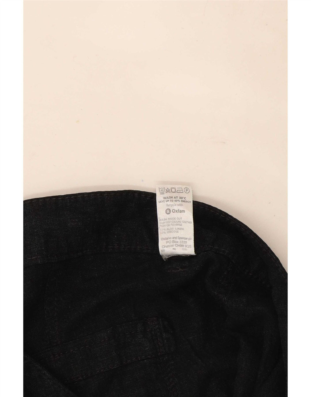 Marks & Spencer Damen Caprihose UK 12 Medium W32 Schwarzes Leinen