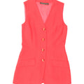 VINTAGE Womens Longline Sleeveless 4 Button Blazer Jacket IT 36 XS Pink Vintage Vintage and Second-Hand Vintage from Messina Hembry 