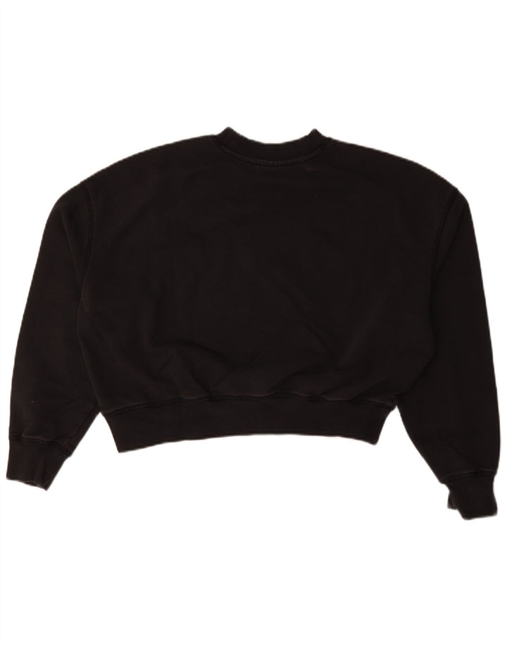 Dickies Womens Oversized Crop Graphic Sweatshirt Jumper UK 14 Medium Black