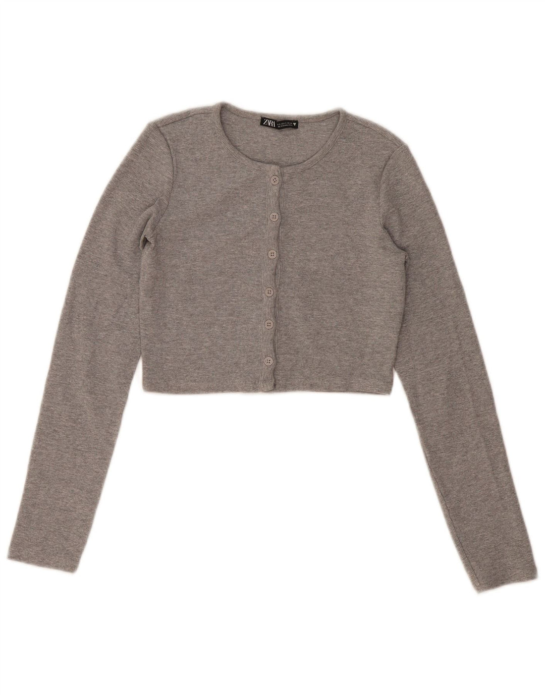 Zara Womens Crop Top UK 8 Small Grey