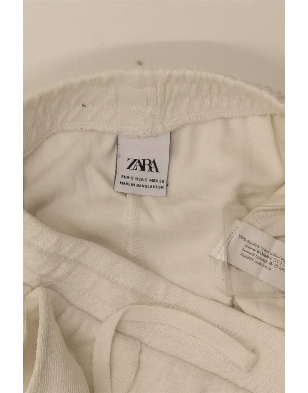 Zara Herre Sportshorts Små hvide Bomuld