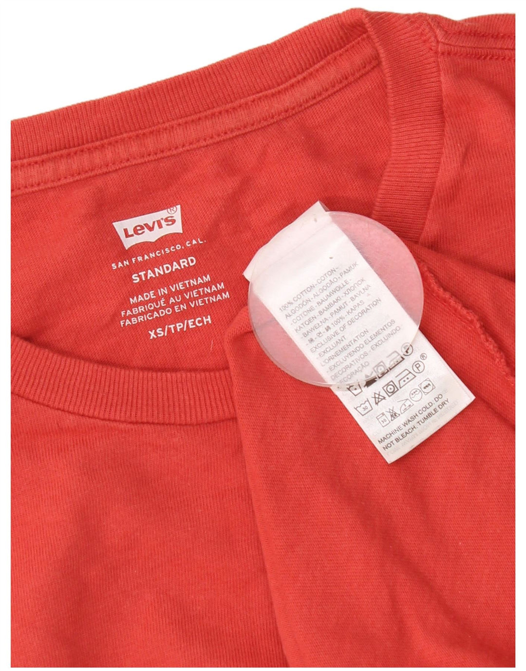 Levi's Mens Standard T-Shirt Top XS Red Cotton