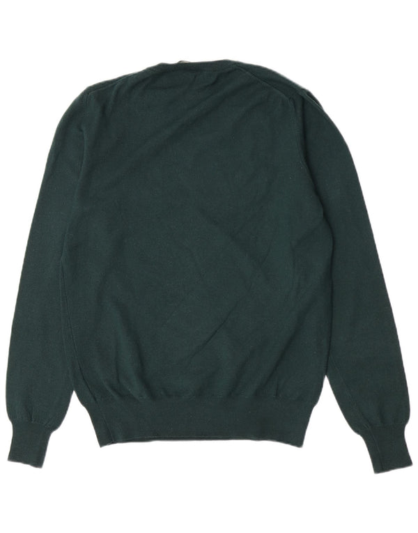 Maglione maglione girocollo vestibilità regolare da donna Fred Perry UK 14 grande verde