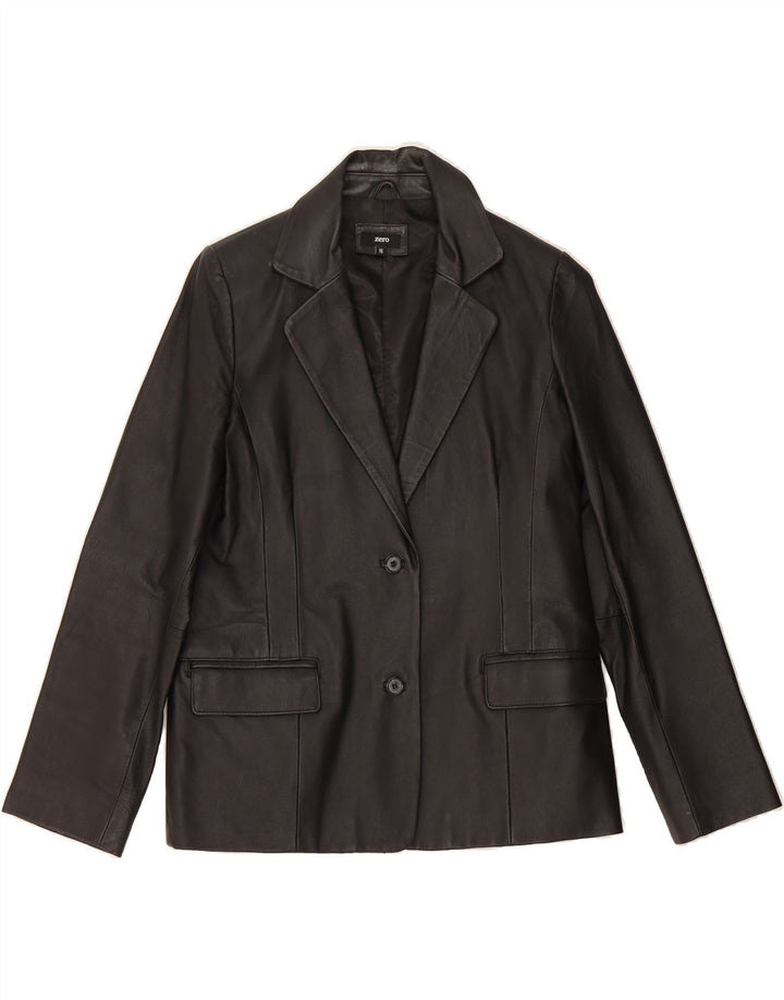 ZERO Womens Leather Jacket UK 16 Large Black Leather Vintage Zero and Second-Hand Zero from Messina Hembry 