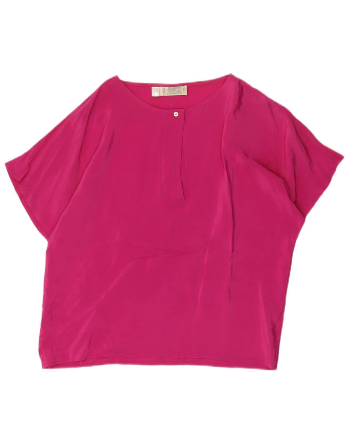 Franco Ziche Womens Oversized Blouse Top UK 8 Small  Pink Acetate