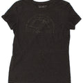 EDDIE BAUER Womens Graphic T-Shirt Top UK 12 Medium Grey Polyester Vintage Eddie Bauer and Second-Hand Eddie Bauer from Messina Hembry 