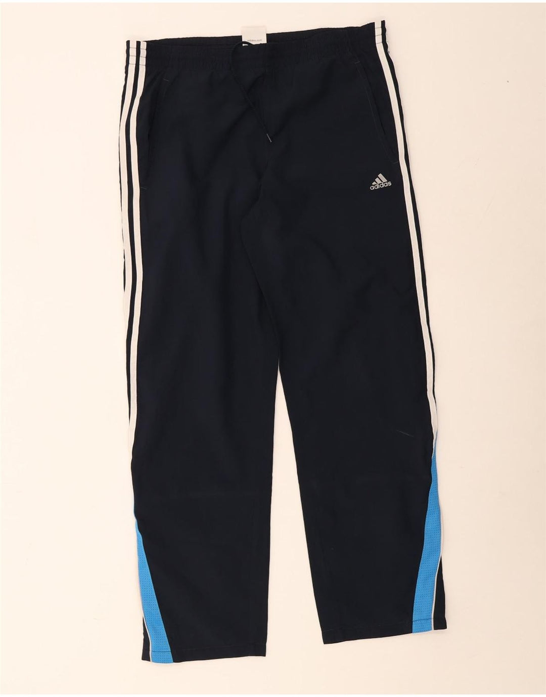 Pantaloni da tuta da uomo Adidas Large in poliestere color block blu navy