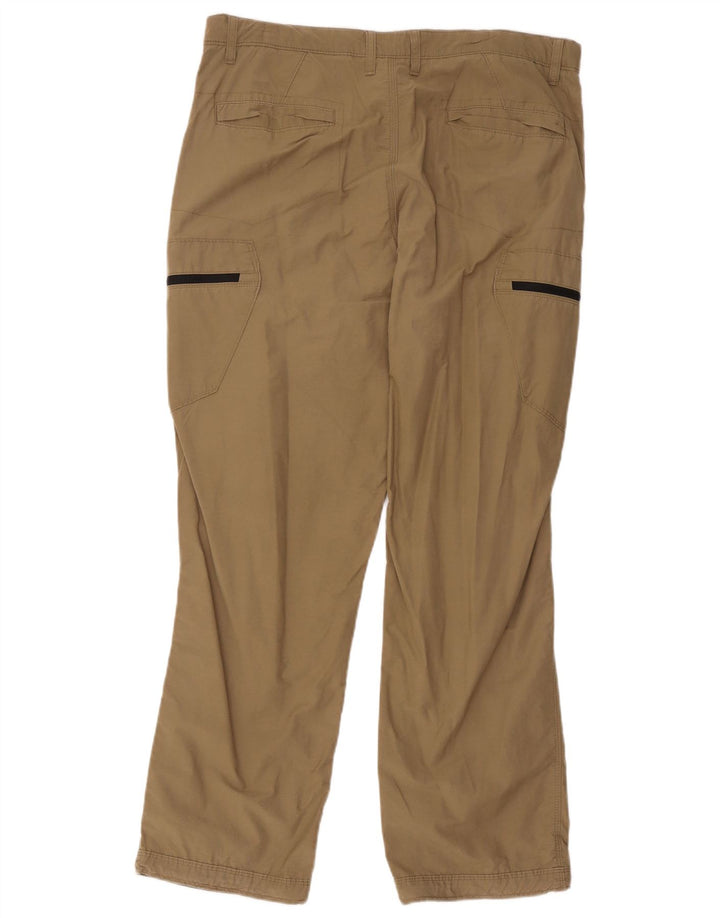 Marks & Spencer Mens Regular Fit Cargo Trousers W36 L31 Beige Cotton