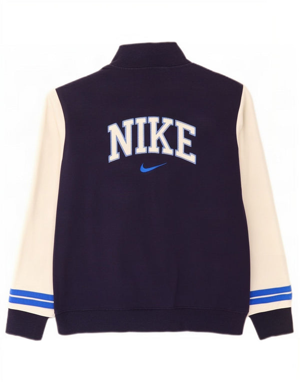 Nike Mens Graphic Tracksuit Top Jacket Large Navy Blue Colourblock Cotton