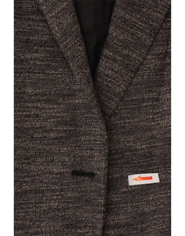 Zara Veste Blazer Ouverte Femme UK 12 Gris Moyen Moucheté