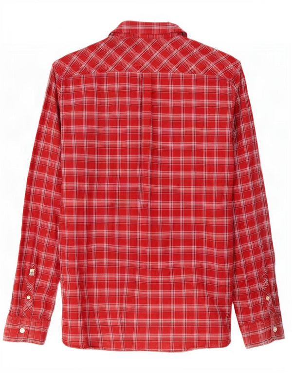 Camisa masculina Scotch & Soda de algodão xadrez vermelho médio