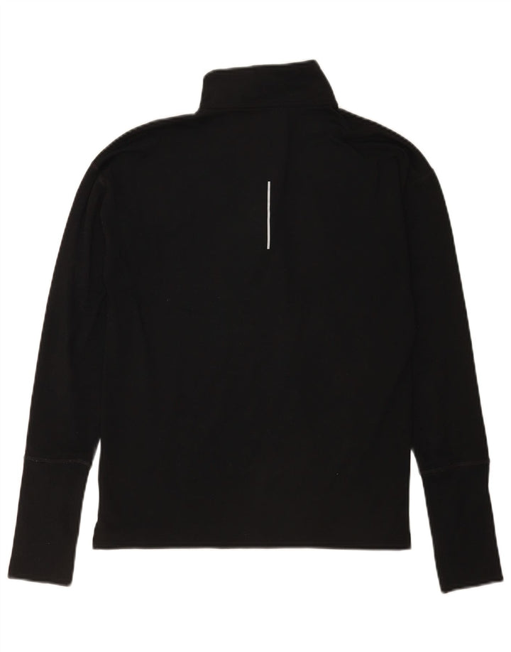 Nike Mens Dri Fit Zip Neck Top Long Sleeve XS Black