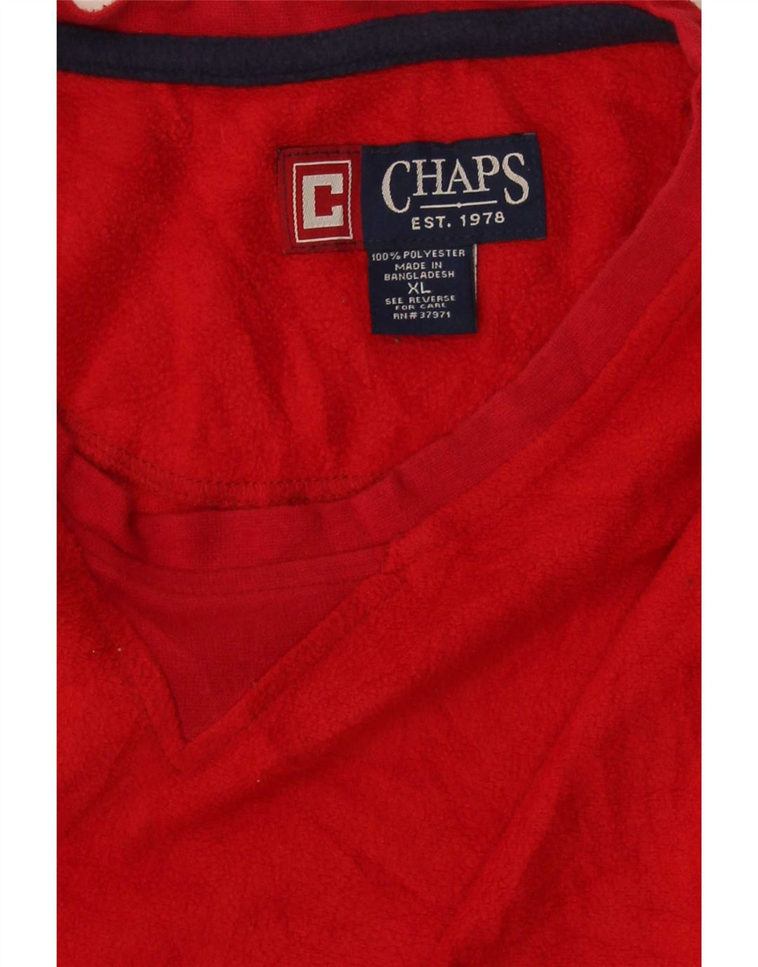Chaps Mens Fleece Top Long Sleeve XL Red Polyester
