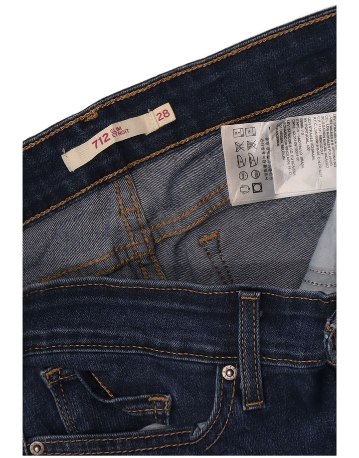Levi's Damen 712 Slim Jeans W28 L31 Blaue Baumwolle