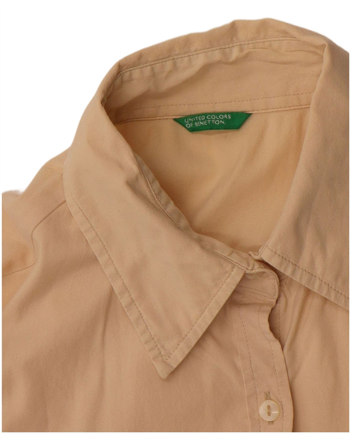 Benetton Womens Shirt UK 12 Medium Beige