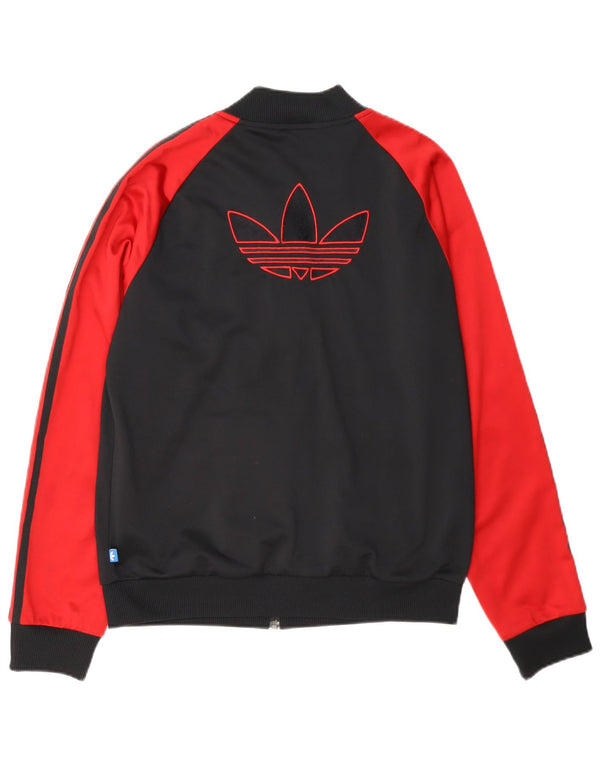 Adidas Veste de survêtement pour femme UK 14 Grand Noir Colorblock Polyester