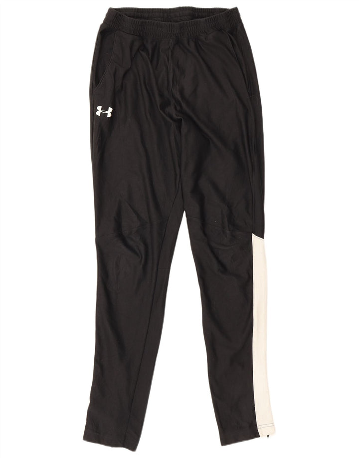 Under Armour Mens Fitted Tracksuit Trousers Medium  Black Colourblock