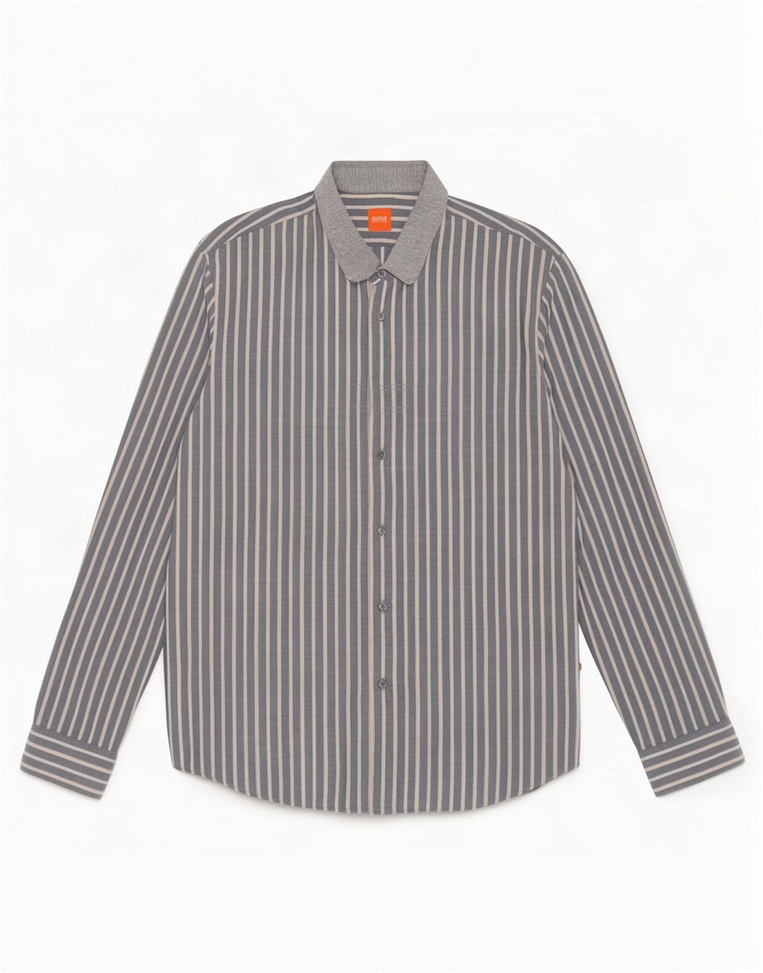 Hugo Boss Mens Shirt XL Grey Striped Cotton