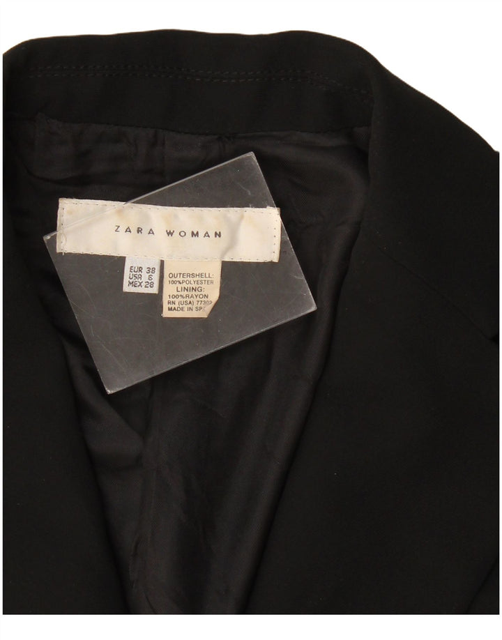 Zara Mujer Chaqueta Blazer De 1 Botón EU 38 Mediano Negro Poliéster