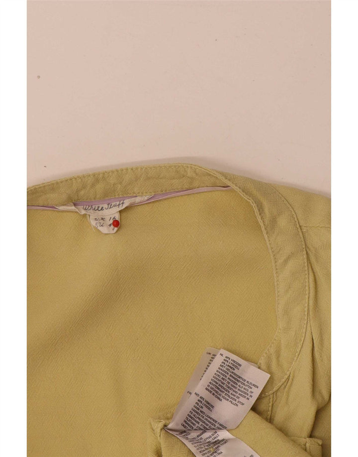 White Stuff Womens Tiered Dress UK 16 Large Yellow Viscose