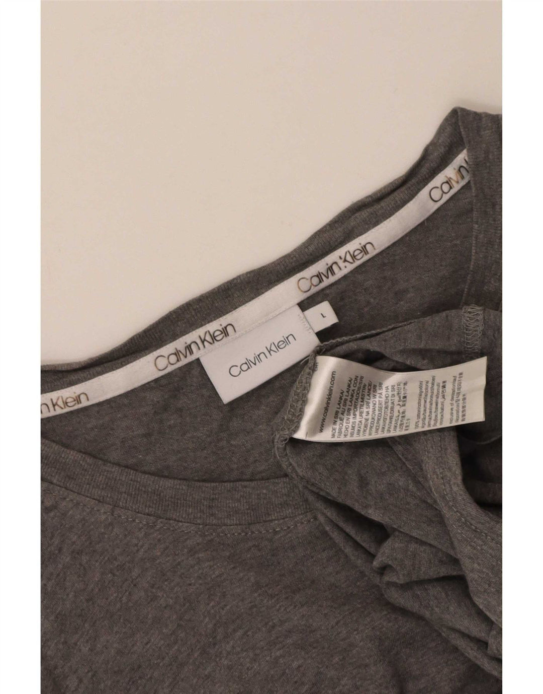 Calvin Klein Mens T-Shirt Top Large Grey Cotton