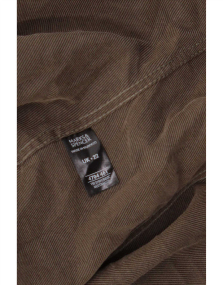 Marks & Spencer Womens Bomber Jacket UK 22 2XL Brown Lyocell