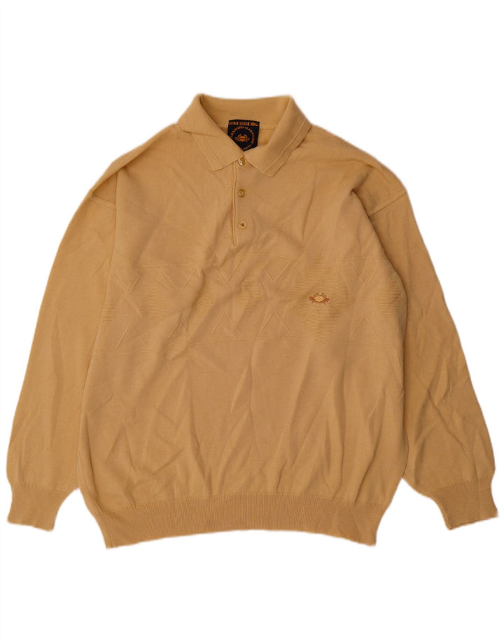 Il Granchio Mens Polo Neck Jumper Sweater Large Beige