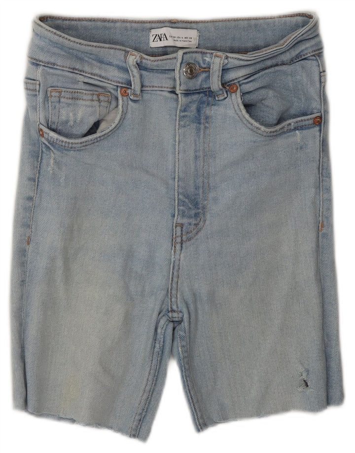Zara Womens Denim Shorts EU 36 XS W26 Blue