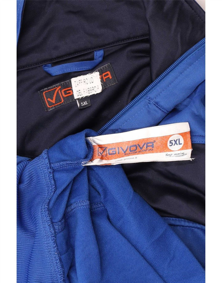 Givova Veste de survêtement graphique pour homme 5XL Bleu Colorblock Polyester