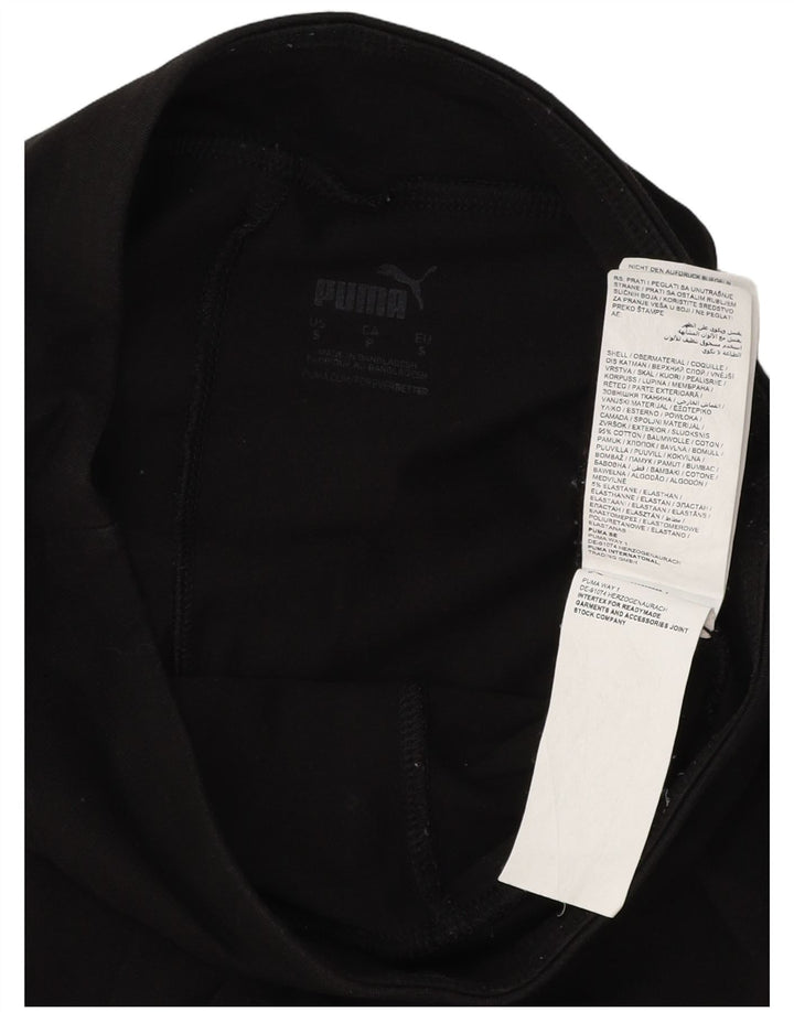 PUMA Womens Graphic Leggings UK 10 Small  Black Cotton