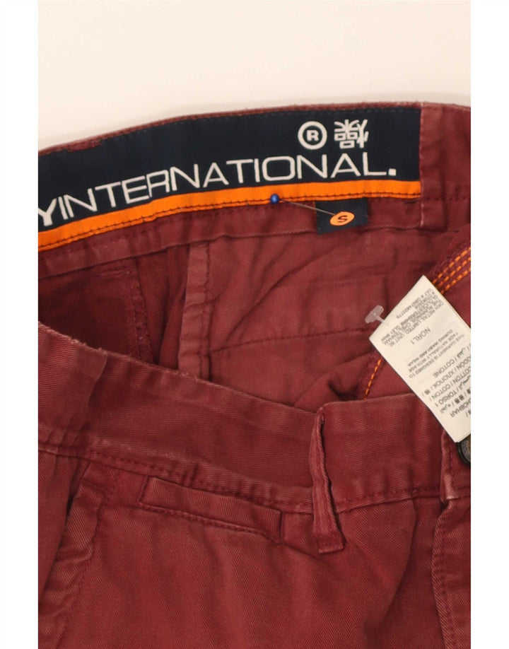 Superdry Mens Chino Shorts Small W32 Maroon Cotton