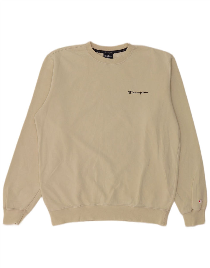 Champion Mens Sweatshirt Jumper Large Beige
