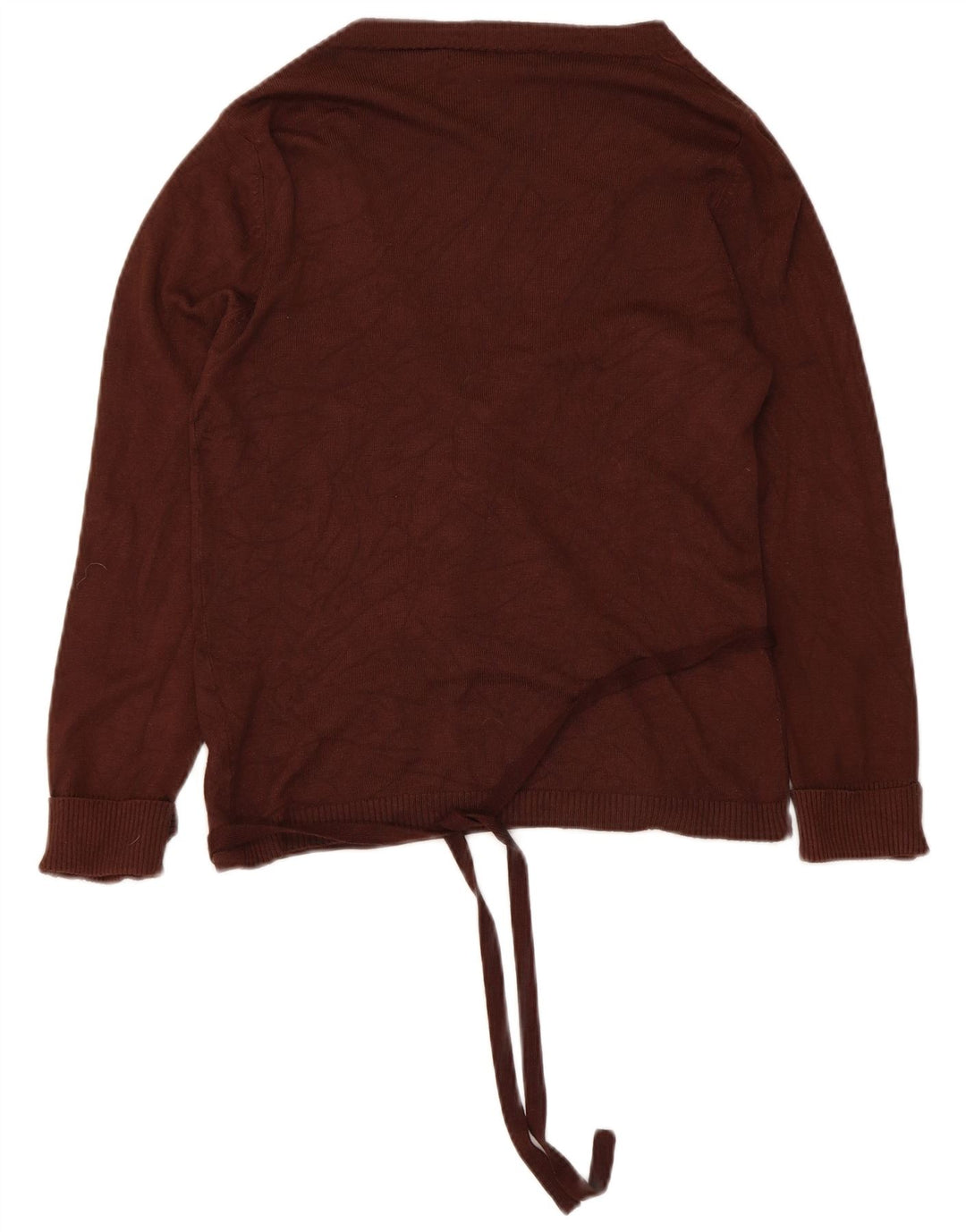 Zara Womens Wrap Cardigan Sweater UK 12 Medium Brown Rayon