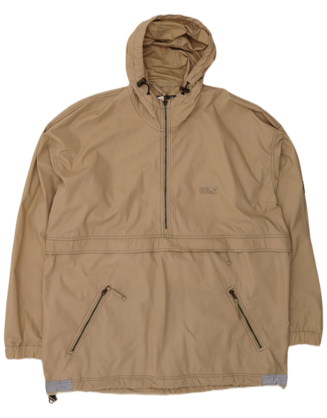 Jack Wolfskin Mens Hooded Anorak Jacket UK 44 2XL Beige Polyester