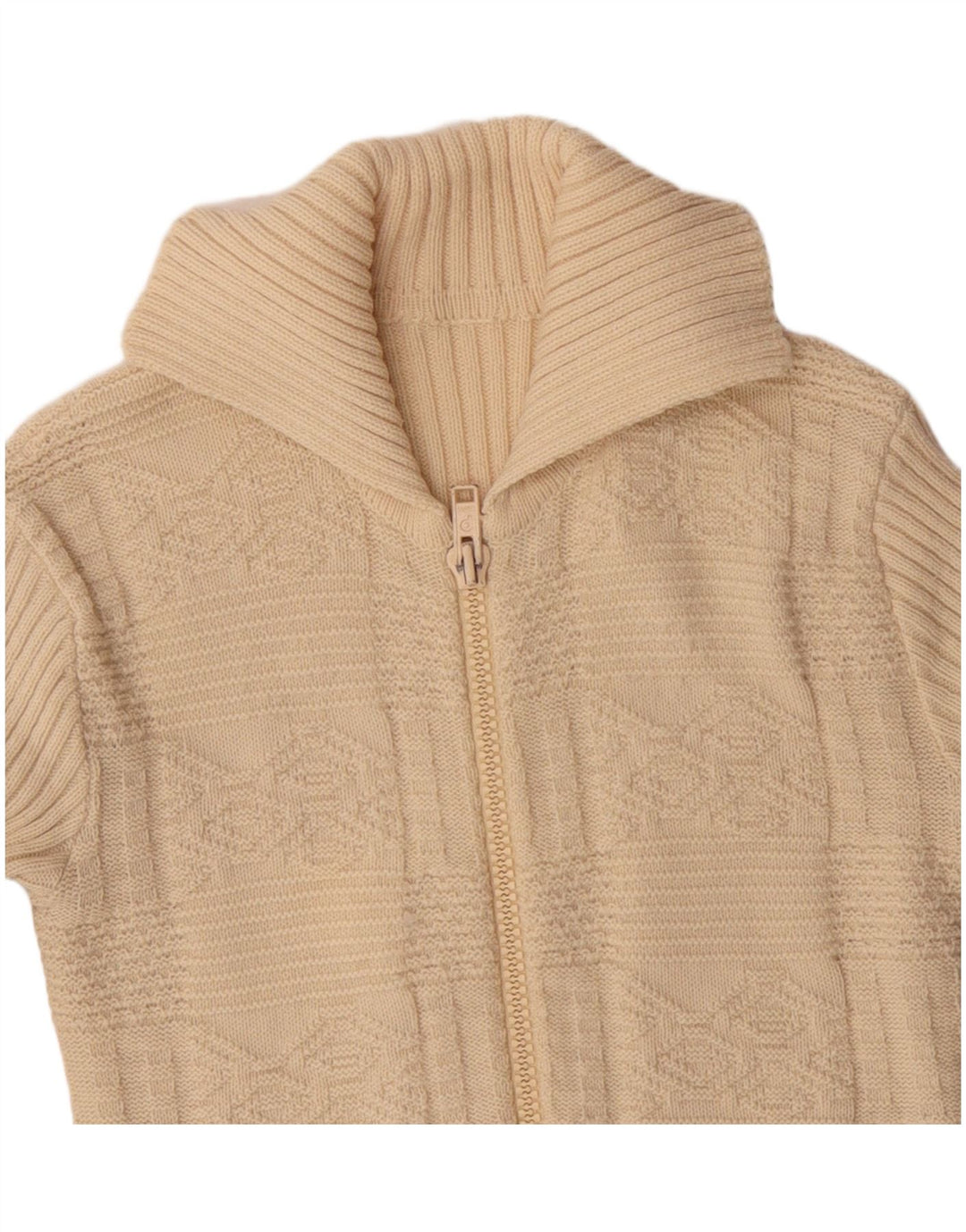 VINTAGE Womens Cardigan Sweater UK 10 Small Beige