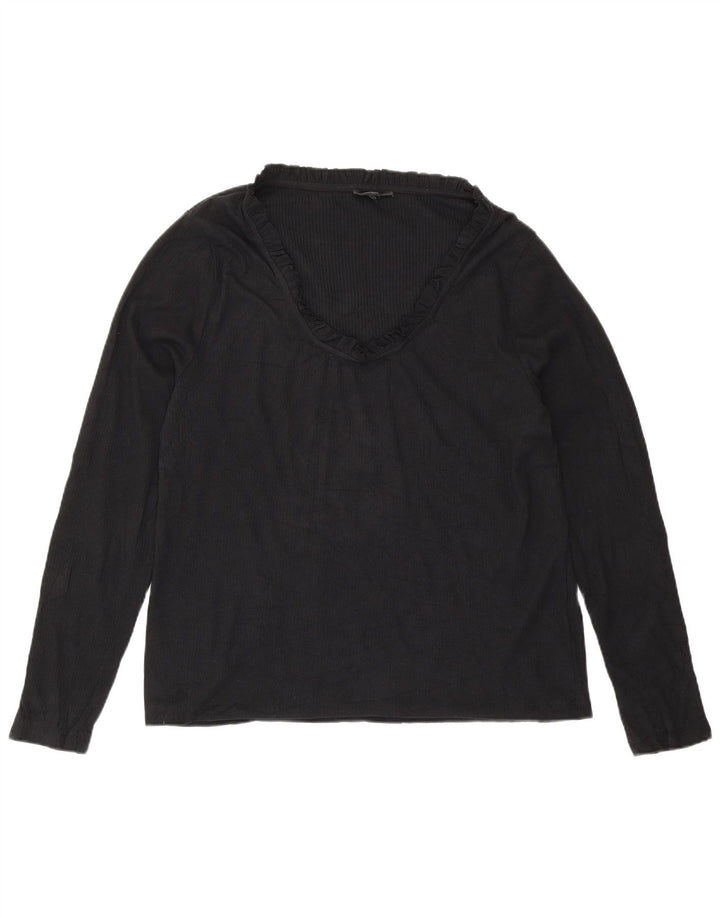 Top damski J. CREW z długim rękawem UK 16, duży, czarny