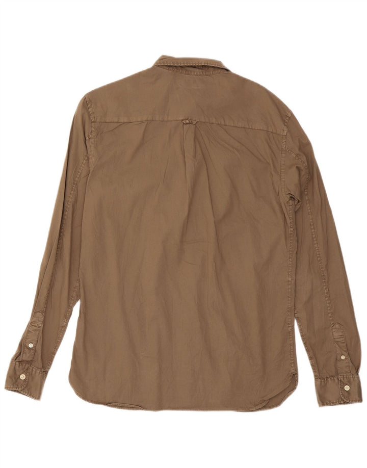 All Saints Mens Shirt Medium Brown Cotton