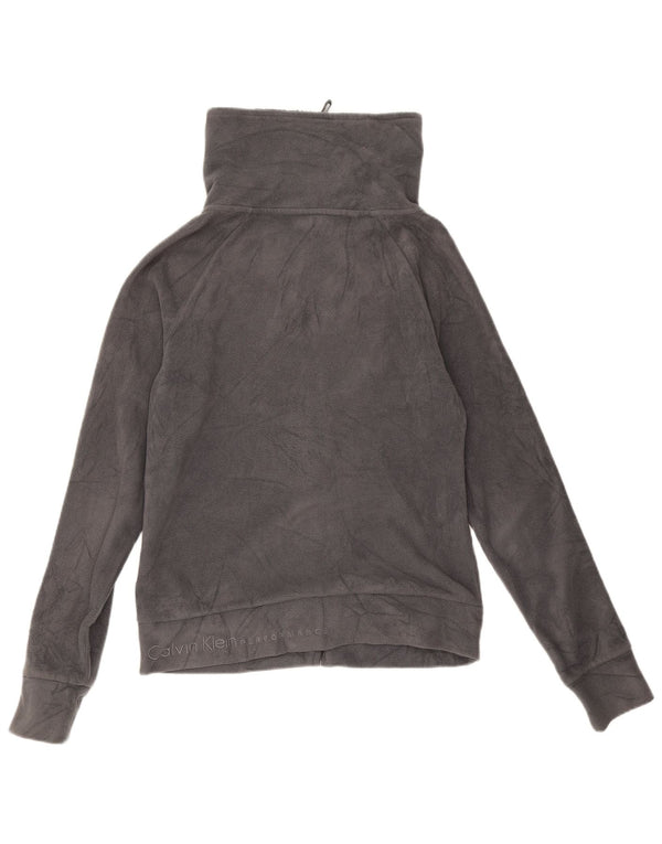 Calvin Klein Damen Fleecejacke UK 10 Small Grau Polyester