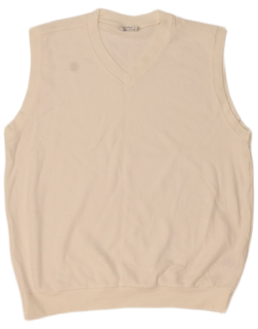 Marks & Spencer Mens Vest Tank Top Large White Cotton
