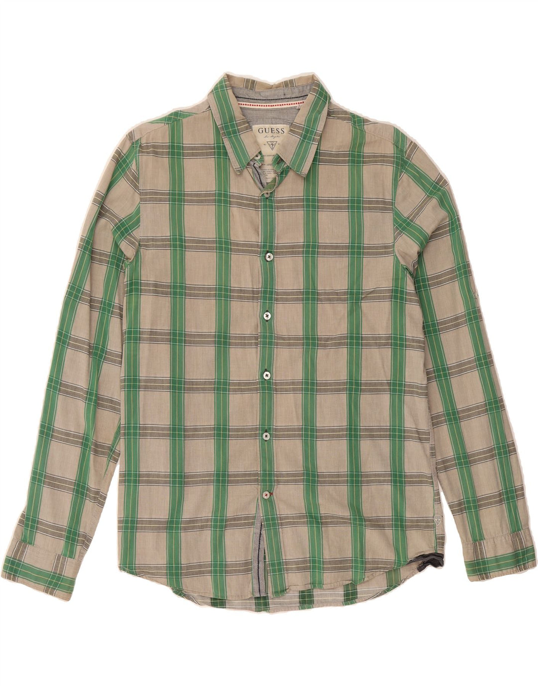 GUESS Mens Shirt Medium Grey Check Cotton Vintage Guess and Second-Hand Guess from Messina Hembry 